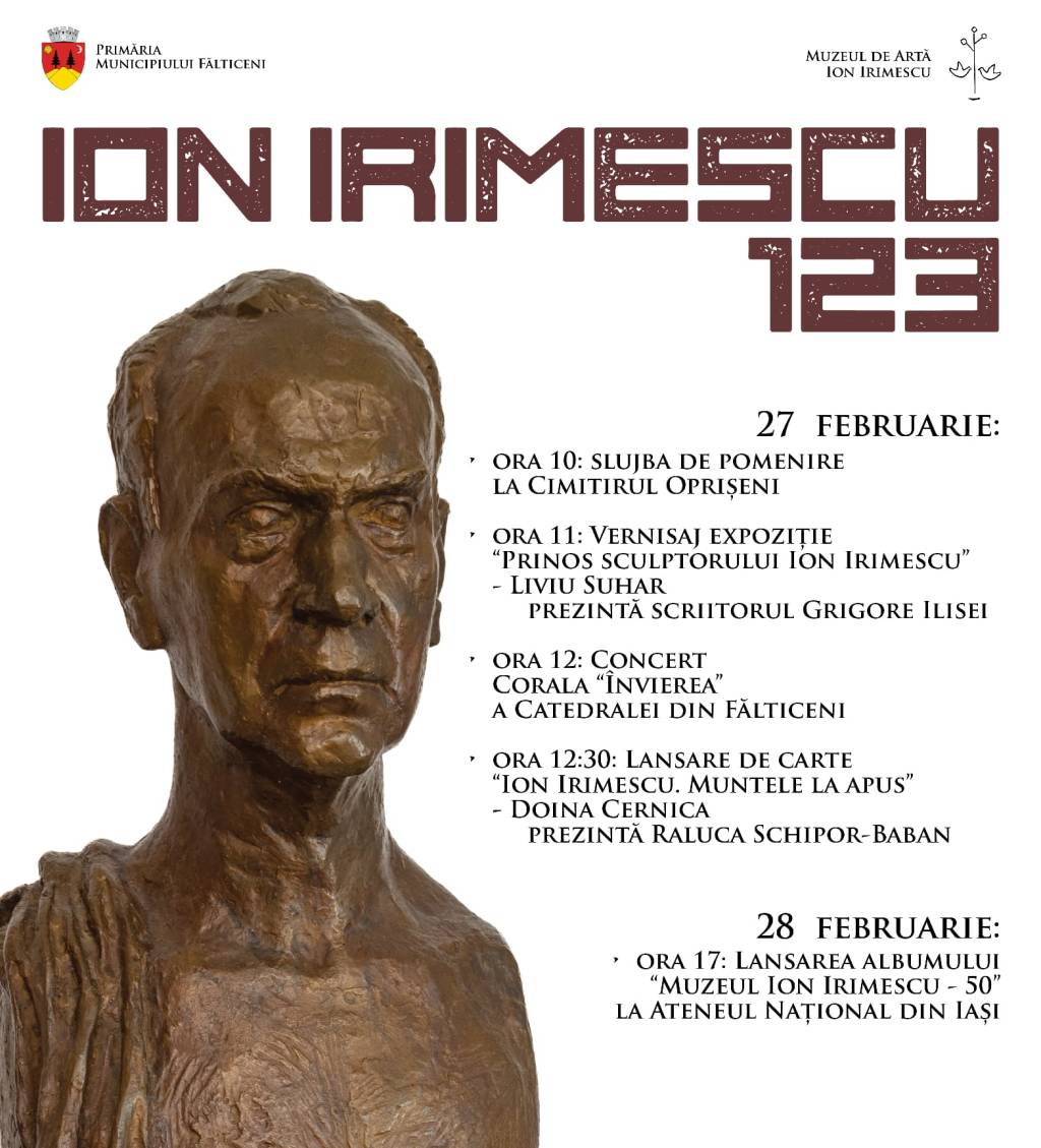 Evenimente dedicate sculptorului Ion Irimescu la&nbsp;Fălticeni